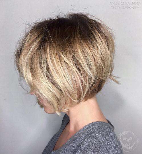 Tousled Bob With Grown Out Roots