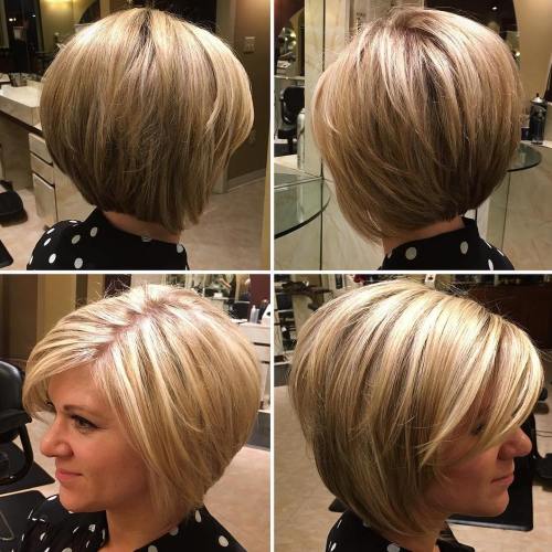 Rounded Bob With Zig-Zag Parting